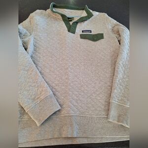 Womens Quilted Patagonia Pullover with Green Accents, Size Small